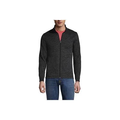 Men's Tall Sweater Fleece Jacket - Lands' End - Black - XL