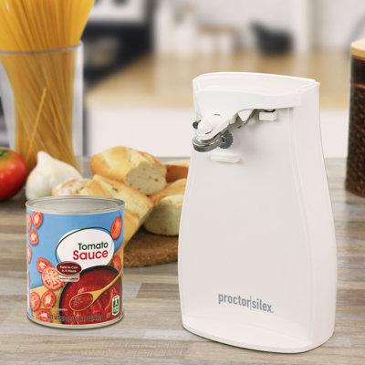 Proctor-Silex Proctor Silex Simply Better Electric Automatic Can Opener In White Stainless Steel/Plastic in Gray/White | 5.4 W x 4.5 D in | Wayfair