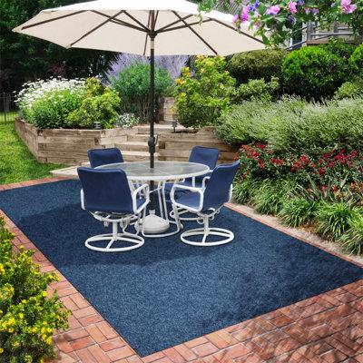 Blue 420 x 72 x 0.25 in Area Rug - Latitude Run® Indoor/Outdoor Carpet w/ Rubber Marine Backing - - Carpet Flooring Polyester | Wayfair