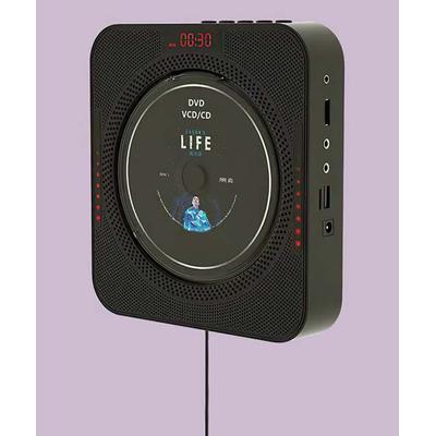 eDooFun Black - Black Wall-Mounted CD Player Radio Bluetooth Speaker