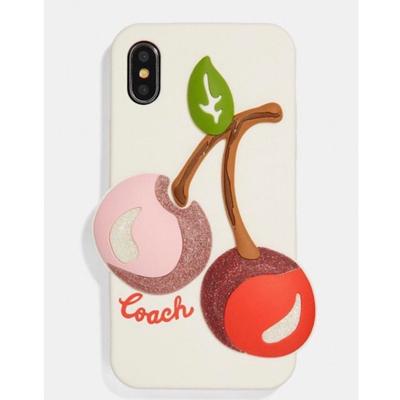 Coach Accessories | Coach Apple Iphone Xs Phone Case With Cherries | Color: Red/White | Size: Xs