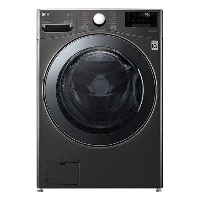 LG 4.5 Cu. Ft. Smart Front Load Washer & 7.4 Cu. Ft. Electric Smart Dryer, Glass in Black | 39 H x 27 W x 30.25 D in | Wayfair WM3998HBA