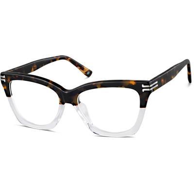 Zenni Cat-Eye Prescription Glasses Tortoiseshell Plastic Full Rim Frame
