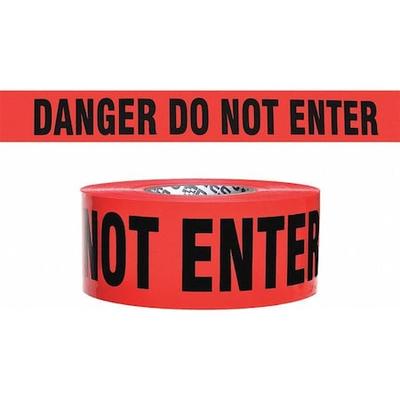 ZORO SELECT B354R10-200 Barricade Tape,Black/Red,500 ft x 3 In