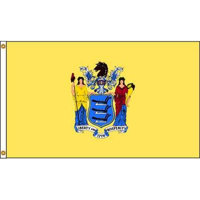 NYLGLO 143680 New Jersey Flag,5x8 Ft,Nylon