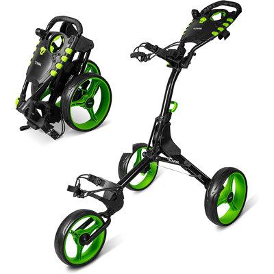 SereneLife 3 Wheel Golf Push Cart Metal in Black/Green | 23.1 H x 19.1 W x 23.1 D in | Wayfair JOVGFW3