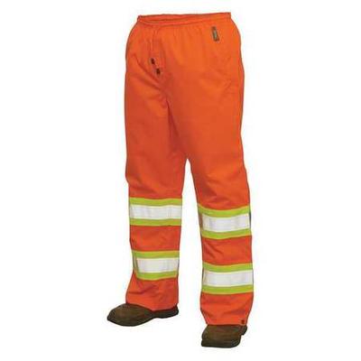 TOUGH DUCK S37411 Hi-Vis Rain Pants,XL,Orange