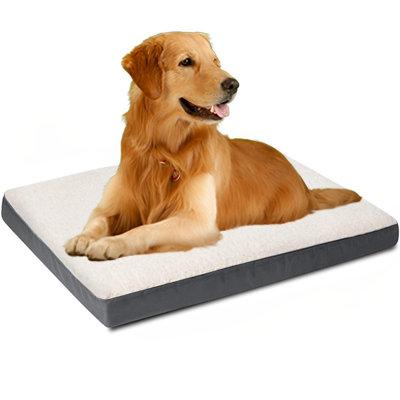 Tucker Murphy Pet™ Memory Foam Pet Mat Four-Season Universal Cat Kennel Dog Crate Pet Supplies Memory Foam/Cotton in Gray/White | Wayfair