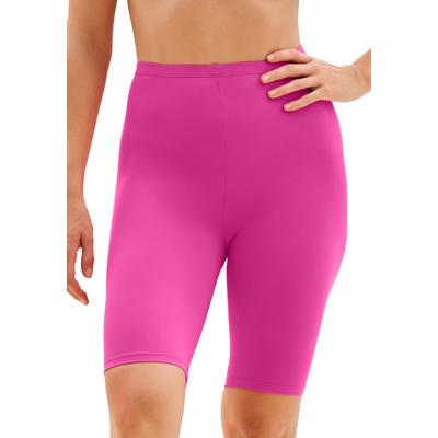 Plus Size Women's High-Waist Swim Bike Short by Swim 365 in Fluorescent Pink (Size 14) Swimsuit Bottoms