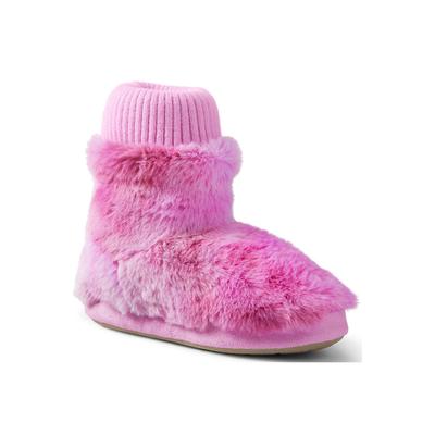 Toddler Fuzzy Bootie House Slippers - Lands' End - Pink - 6