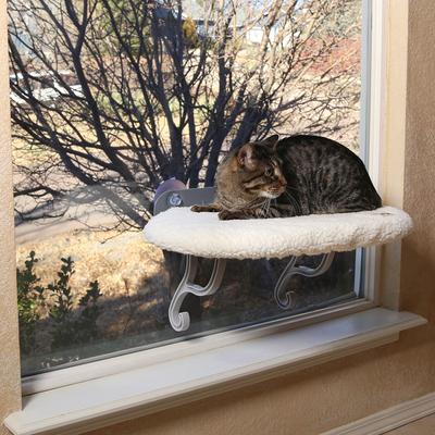 Universal Mount Kitty Cat Sill Fleece by K&H Pet Products in Cream