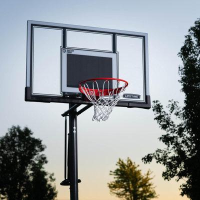 Lifetime Height Adjustable In-Ground Basketball Hoop (54" Polycarbonate Backboard) /Polycarbonate in Black/Gray | 148 H x 54 W x 59.5 D in | Wayfair