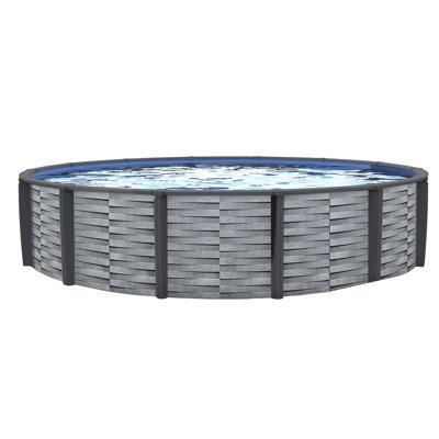 Blue Wave Products Affinity Round Rail Resin Swimming Pool Package Steel in Gray | 52 H x 288 W x 288 D in | Wayfair NB19834