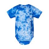Dyenomite 340CR Infant Crystal Tie-Dyed Onesie in Royal Blue size 6M | Ringspun Cotton