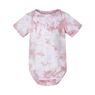 Dyenomite 340CR Infant Crystal Tie-Dyed Onesie in Rose size 12M | Cotton