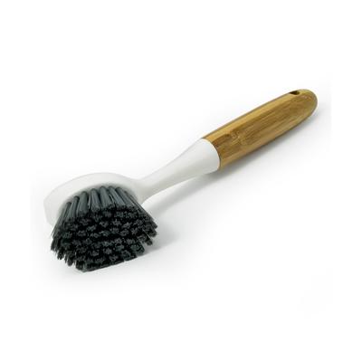Excelsteel Cleaning Brushes bamboo/white - White & Bamboo Easy Grip Scrubbing Brush