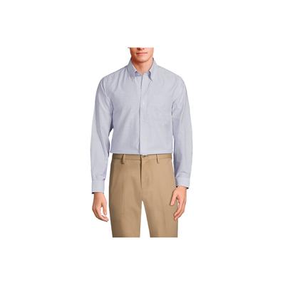 Men's Pattern No Iron Supima Oxford Dress Shirt - Lands' End - Blue - 16H34