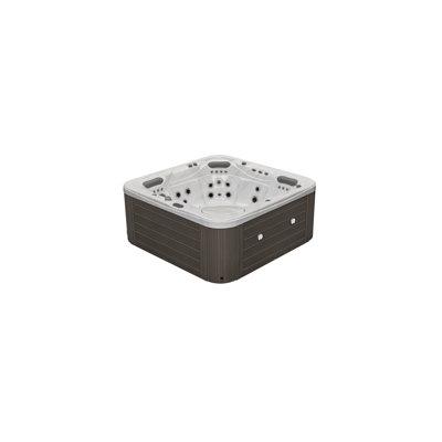 Luxury Spas 77 - Jet Acrylic Square Hot Tub w/ Ozonator in Gray Acrylic in Gray/White | 36 H x 85 W x 85 D in | Wayfair WS-594CGE