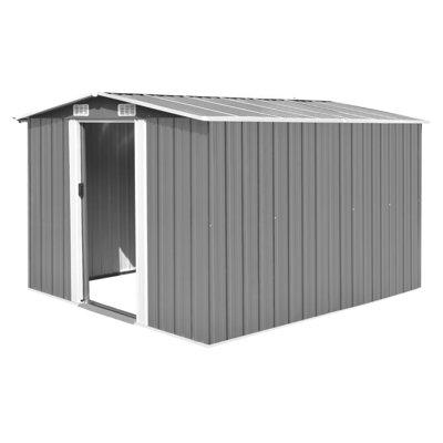 VidaXL Outdoor Storage Shed Garden Shed Metal Storage Backyard Patio Shed in Gray | Wayfair 143341