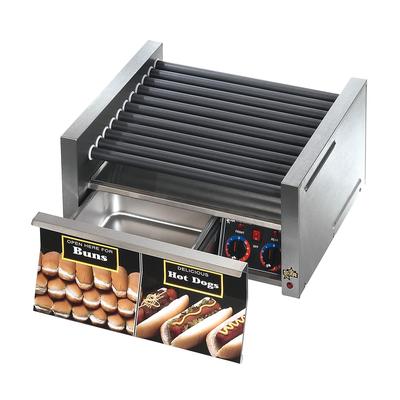 Star 50STBD 50 Hot Dog Roller Grill w/ Bun Storage - Slanted Top, 120v, Stainless Steel