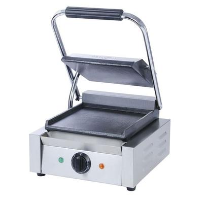 Adcraft SG-811/F Single Commercial Panini Press w/ Cast Iron Smooth Plates, 120v, Stainless Steel