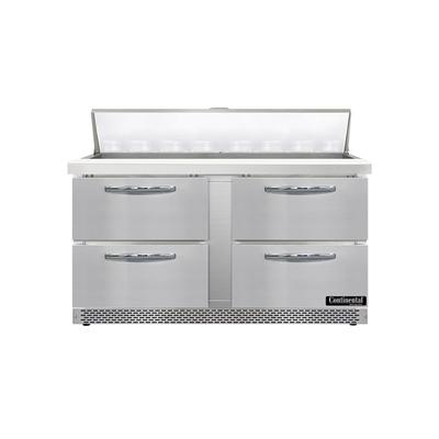 Continental SW60N16-FB-D 60" Sandwich/Salad Prep Table w/ Refrigerated Base, 115v, Stainless Steel