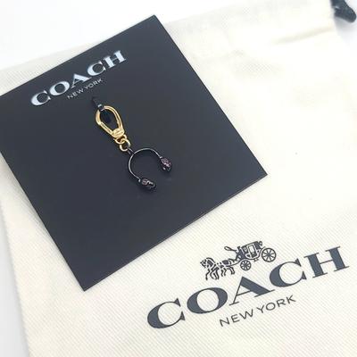 Coach Jewelry | Coach Electric Purple Headphones Gold Charm | Color: Gold/Purple | Size: Os