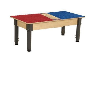 Wood Designs Rectangle Time-2-Play Table w/ a trough, a LEGO Compatible Wood/Plastic in Black | 18.5 H x 35 W x 15.5 D in | Wayfair TPRETA1217-SRB
