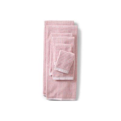 Turkish Quick-Dry Hydrocotton Textured Gingham Bath Towel - Lands' End - Pink