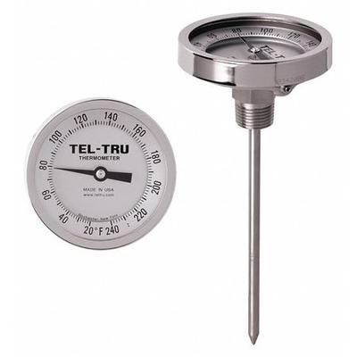TEL-TRU GT300R-0614 Analog Dial Thermometer,Stem 6" L