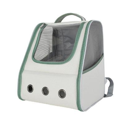 Tucker Murphy Pet™ Outgoing Portable Space Capsule Breathable Large Capacity Dog Backpack Cat Backpack Pet Supplies in Green/White | Wayfair
