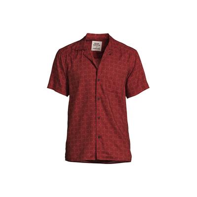 Blake Shelton x Lands' End Men's Traditional Fit Short Sleeve Hawaiian Shirt - Red - XL