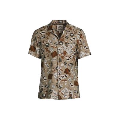 Blake Shelton x Lands' End Men's Traditional Fit Short Sleeve Hawaiian Shirt - Gray - XL