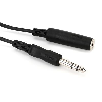 Hosa HPE-325C 1/4 inch TRS Female to 1/4 inch TRS Male Coiled Headphone Extension Cable - 25 foot