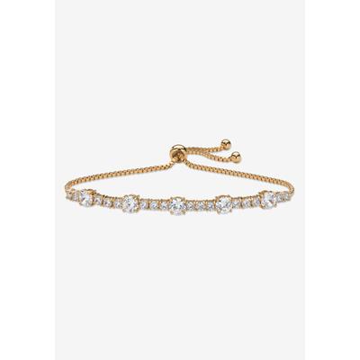 Women's 1.60 Cttw. Birthstone And Cz Gold-Plated Bolo Bracelet 10  by PalmBeach Jewelry in April