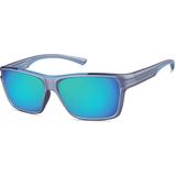 Zenni Sporty Rectangle Rx Sunglasses Blue Plastic Full Rim Frame
