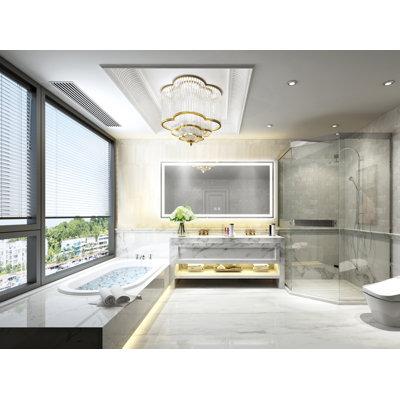 Orren Ellis Kedarnath Led Bathroom Mirror w/ Lights, Smart Dimmable Vanity Mirrors For Wall, Anti-Fog Backlit Lighted Makeup Mirror in White | Wayfair