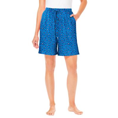 Plus Size Women's Print Pajama Shorts by Dreams & Co. in Pool Blue Animal (Size 18/20) Pajamas