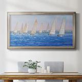 Breakwater Bay Sailing Event I - Single Picture Frame Print on Canvas in Blue/White | 29 H x 53 W x 2.5 D in | Wayfair
