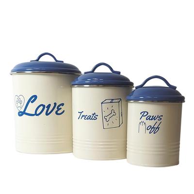 Pet Food & Treat Storage Canisters (Set Of 3) by JoJo Modern Pets in French Blue