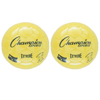 Champion Sports kids Extreme Soccer Ball, Size 5, Pack Of 2 Plastic in Yellow | 8 H x 8 W x 8 D in | Wayfair CHSEX5YL-2