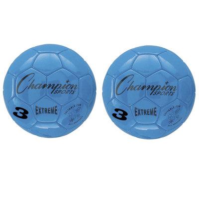 Champion Sports kids Extreme Soccer Ball, Size 3, Pack Of 2 Plastic in Blue | 8 H x 8 W x 7 D in | Wayfair CHSEX3BL-2