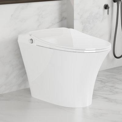 SUPERFLO Smart Toilet w/ Bidet Built-in, Smart Luxury Toilet w/ Auto Powerful Flush & Warm Water Clean in White | 17 H x 15.5 W x 26.9 D in | Wayfair