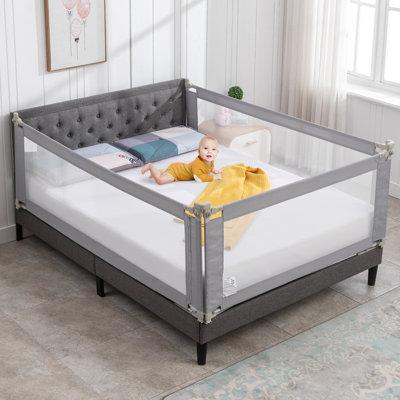Isabelle & Max™ Abhiraj Bed Rail for Toddlers, 3 Pieces Extra Long Baby Bed Rail Guard for Kids, All-Round Sturdy Baby Bed Fence, in Gray | Wayfair