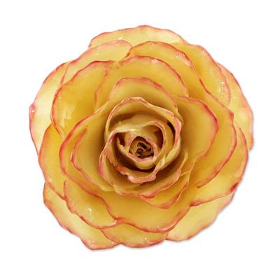Rosy Mood,'Artisan Crafted Natural Rose Brooch from Thailand'