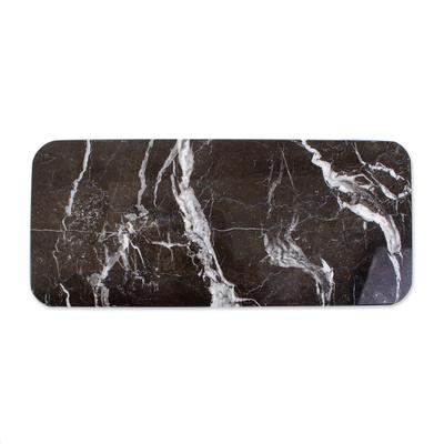 Elegant Veins,'Black and White Marble Cheese Board from Mexico'