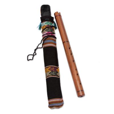 Jacaranda,'Quena Wood Inca Flute with Case Handmade in Peru'