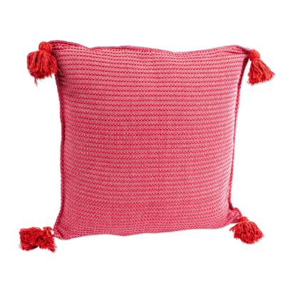 Sweet Strawberry,'Tasseled Strawberry Red Cushion Cover'