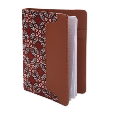 Orderly Garden,'Faux Leather and Cotton Diamond and Circle Motif Planner'