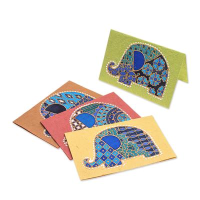 Elephant Greeting,'Handmade Cotton and Paper Greeting Cards'